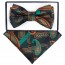 Boys Teal Paisley Pattern Bowtie and pocket square