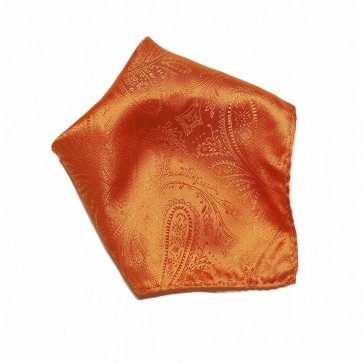 Paisley Orange Pattern Satin Pocket Square