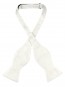 Mens Paisley Satin Self tie Bowtie Off White Ivory