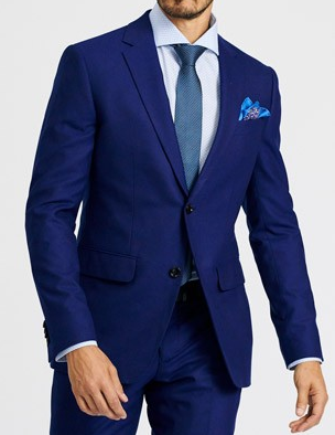 Mens Cobalt Blue Two Button Notch Lapel Coat Only Separates