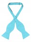 Mens Paisley Satin Self tie Bowtie Turquoise