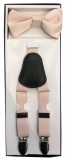 Boys Light Blush- Pearl Pink Suspender and Bow Tie Set Kids Wedding Colors