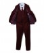 Perry Ellis boys 5 Piece 2 Button Notch Suit Burgundy