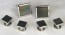Cufflinks Studs BLACK MOTHER of PEARL SQUARE Set Silver