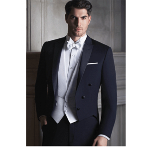 Mens Wool Super 120s Peak Lapel Tail Coat By IKE BEHAR