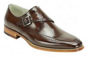 Amato Men's Brown Buckle Slip-On Dress Shoe