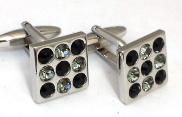 Tic Tac Toe Design cufflinks With Silver FInish