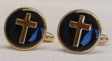 Cufflinks Religious Gold Cross Black Gold Cuff Links