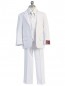 Boys White Husky Big Boys Suit 5 Piece Notch Teen Suit Microfiber