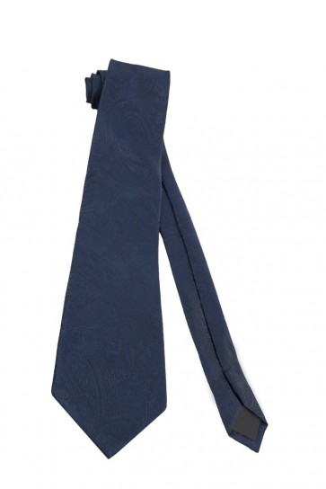 Navy Blue Skinny Necktie Polyester