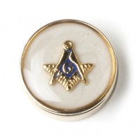 Button Cover MASONIC MOTHER OF PEARL Button Cover