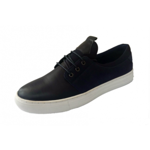 Mens Black Athelic Shoes with White Soles