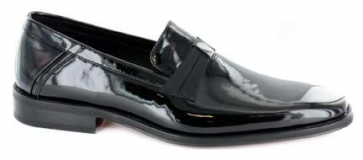 Mens Black Slip On Shinny Tuxedos Shoe Loafer