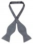 Mens Paisley Satin Self tie Bowtie Charcoal Grey