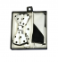 White and Black Polka Dot Bowtie and Pocket Square