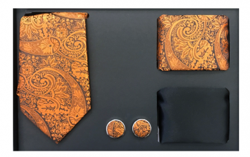 Mens Gold Paisley 4-Piece Gift Set- Holiday Gift