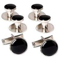 Cufflinks Studs BASIC BLACK Cuff Links Tuxedo Studs Set