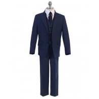 Boys Suit Slight Checkered Pattern Notch Suit Boys