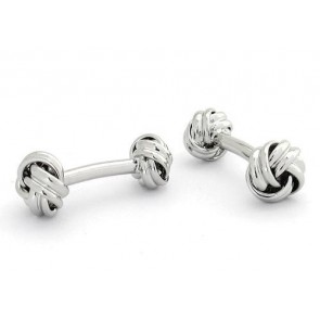 Cufflinks TWO SIDED LOVE KNOTS Cuff Links Silver