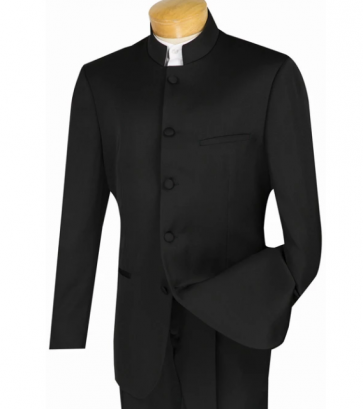 Mens New Black Mirage Mandarin Collar Tuxedo Set