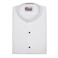 Tuxedo Shirt White Mandarin Collar Tuxedo Shirt
