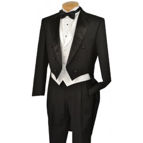 Tails Mens Black Microfiber Tuxedo Tailcoat