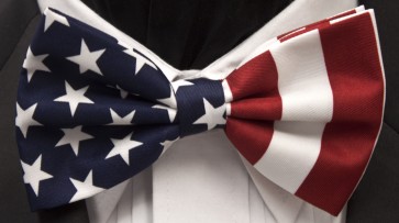 USA Flag Patriotic Bowtie Pre Tied Men's