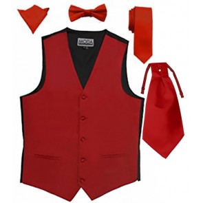Mens Vest ONLY For Tuxedo or Suit Solid Satin with Tie Optional