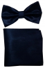 Metallic Lame Black Bowtie with Matching Pocket Square Set