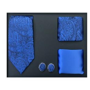 Mens Royal Blue Paisley 4-Piece Gift Set- Holiday Gift