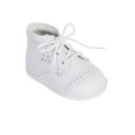 Baby Boy's white Baptism Shoes with Cutouts.