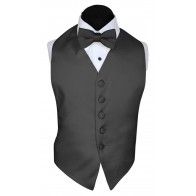 Boys Tuxedo Vest ONLY All Colors Satin Backless Vest with Tie Optional