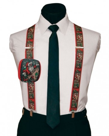 Santa Claus  Holiday Christmas Suspenders X-Mas Kris Kringle