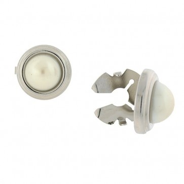 Pearl Shirt Cuff Button Covers Set of Two in Silver Faux Cuff Links