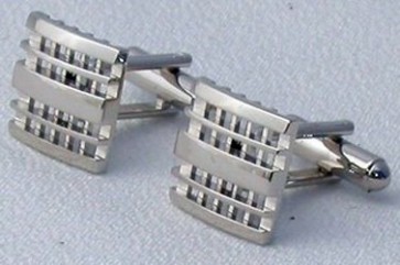 Cufflinks Waffle Design Silver Cuff Links