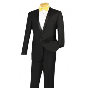 Mens Black Narrow Shawl Lapel Slim Fit Tuxedo