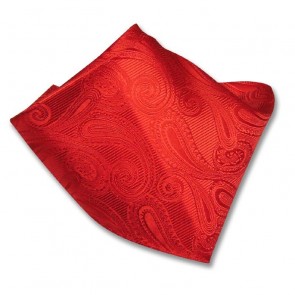 Paisley Red Pattern Satin Pocket Square
