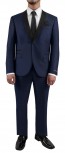 Navy Blue One Button Shawl Lapel Tuxedo