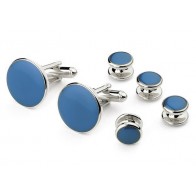 Cufflinks and Studs Set Silver Finish