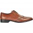 Men's Dress Shoe Wingtip Oxford Tan Cognac Brown Shoe - Wide Width Available