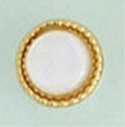 Tie Tack Geunine Mother of Pearl Beaded Edge Round Gold Tie Pin