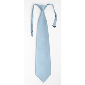 Necktie BOYS GEO SKY BLUE SOLID Satin Pre Tied Long Tie