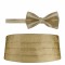 Lame Metallic Gold or silver Cummerbund and Bowtie Set Mens or Boys