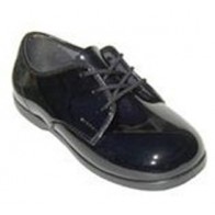 Baby Classic BLACK Patent Leather Lace Up Tuxedo Shoes