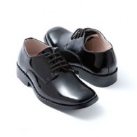 Tuxedo Shoes BOYS Black Slim Square Toe-Lace Up Shoes