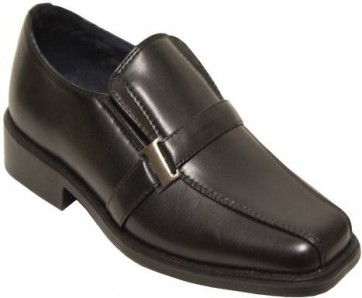 Boys Black Dress Shoes with Buckle Patent Leather