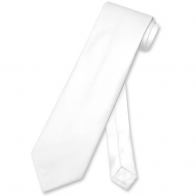 Mens Overstock White Self tie Necktie Closeout