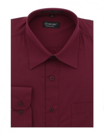 French Convertible Cuff Dress Shirt Mens Open Box Milani Burgundy