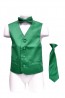 SATIN EMERALD FULLBACK BOYS VEST WITH NECKTIE & BOWTIE
