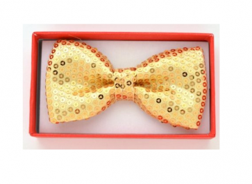 Kids Gold Sequin Pre-Tied Bow Tie- Boys-Girls